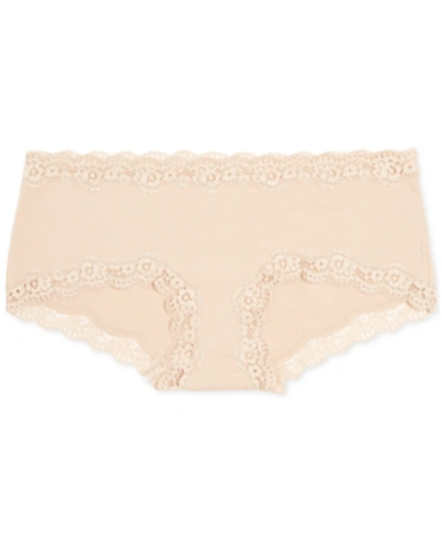 Shop A Pea In The Pod Maternity Lace-trim Girl Shorts In Nude
