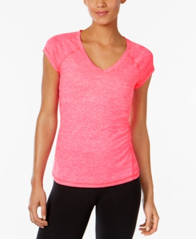 Ideology Women's Essentials Rapidry Heathered Performance T-shirt, Xs-4x, Created For Macy's In Molten Pink