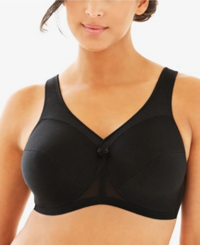 Glamorise Women's Full Figure Plus Size Magiclift Active Wirefree Support Bra 1005 In Black