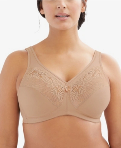 Glamorise Women's Full Figure Plus Size Magiclift Wirefree Minimizer Support Bra 1003 In Cafe