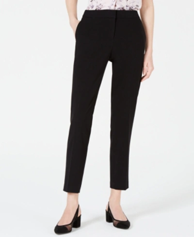 Bar Iii Collarless Open Front Jacket Bow Neck Blouse Straight Leg Pants Created For Macys In Black