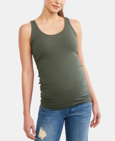 Shop A Pea In The Pod Luxe Rib Knit Maternity Tank Top In Thyme