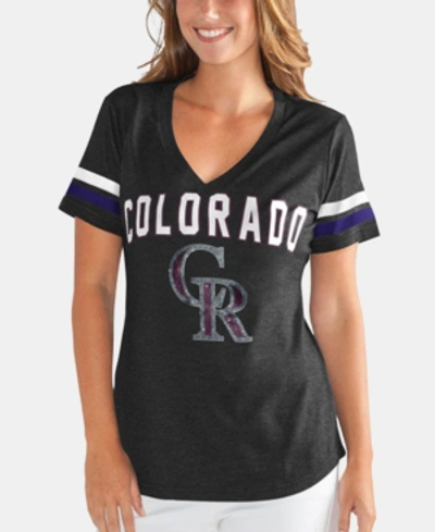 G-iii Sports Women's Colorado Rockies Rounding The Bases T-shirt In Black