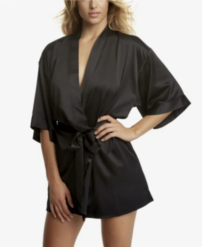 Shop Jezebel Women's Muse Satin Lingerie Kimono Robe In Black