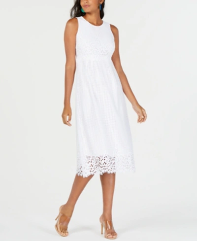 Shop Alfani Lace Midi Dress, Created For Macy's In Bright White
