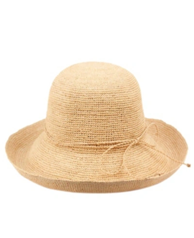 Epoch Hats Company Angela & William Raffia Roll Up Brim Sun Cloche Hat In Nude