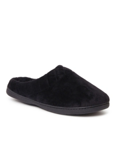 Shop Dearfoams Women's Darcy Velour Clog With Quilted Cuff Slippers In Black