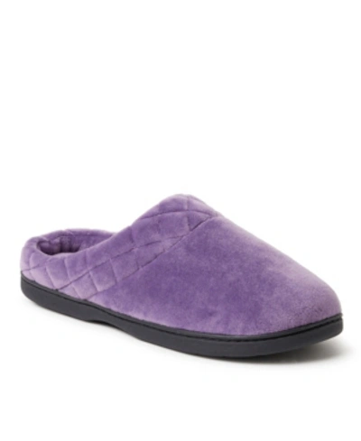 Shop Dearfoams Women's Darcy Velour Clog With Quilted Cuff Slippers In Smokey Purple