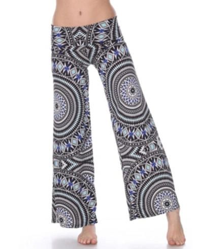 White Mark Geometric Print Palazzo Pants In Blue