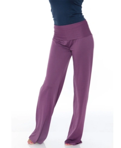 Shop White Mark Solid Palazzo Pants In Purple