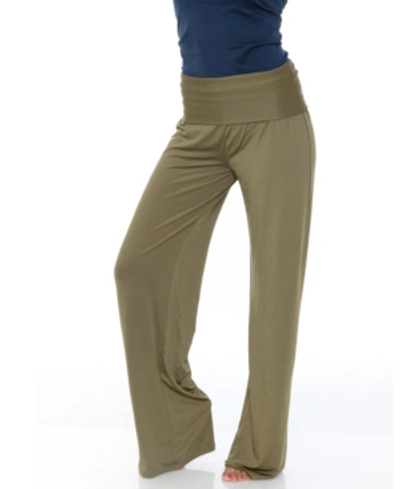 Shop White Mark Solid Palazzo Pants In Olive