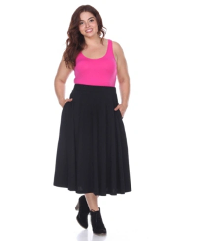 Shop White Mark Plus Size Flared Midi Skirt In Black