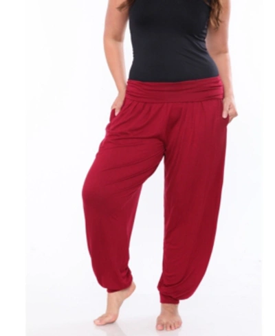 Shop White Mark Plus Size Harem Pants In Red