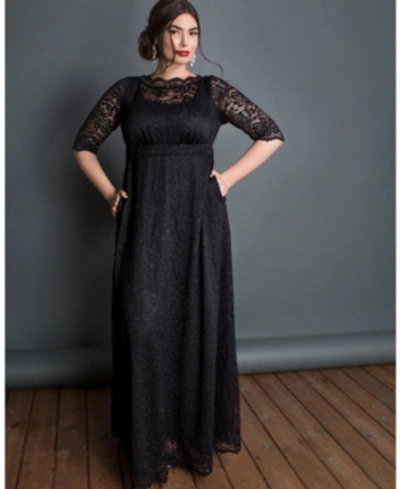 Shop Kiyonna Women's Plus Size Leona Lace Gown In Black