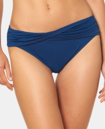 Shop Bleu By Rod Beattie Bleu Rod Beattie Sarong Hipster Bikini Bottoms Women's Swimsuit In Navy