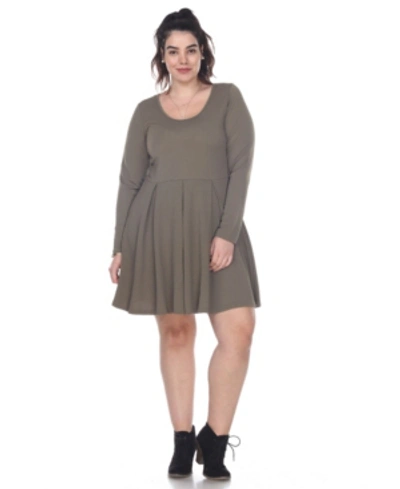 Shop White Mark Women's Plus Size Jenara Dress In Olive