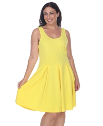 Shop White Mark Plus Size Crystal Dress In Yellow