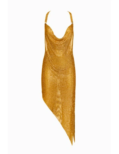 Shop Dan More Vintage Gold Embellished Slit Dress