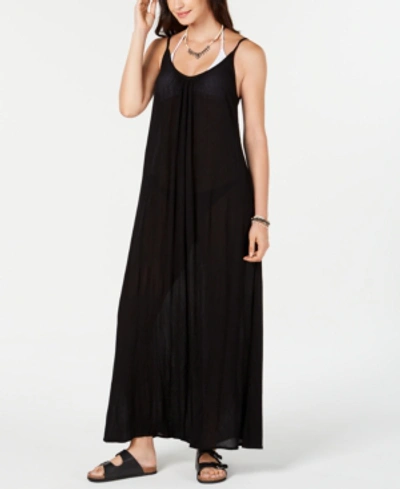 Shop Raviya Sleeveless Cover-up Maxi Dress In Black