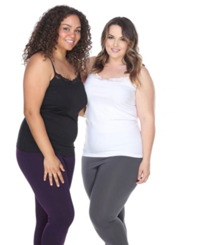 Shop White Mark Plus Size Tank Tops Pack Of 2 In Black Whit