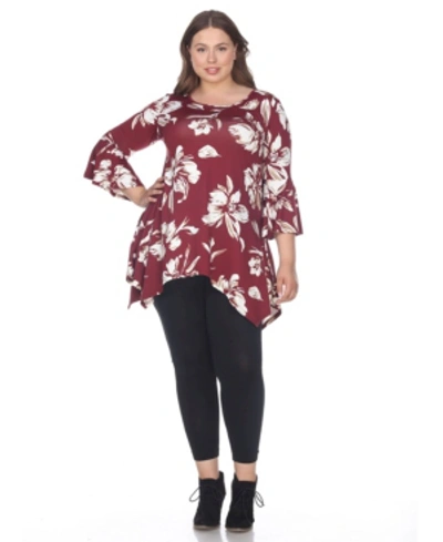 Shop White Mark Plus Size Blanche Tunic Top In Red