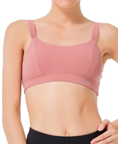 Shop Yvette Women Criss Cross Back No Bounce Wirefree Yoga Sports Bra For Pilates Walking In Dusty Rose