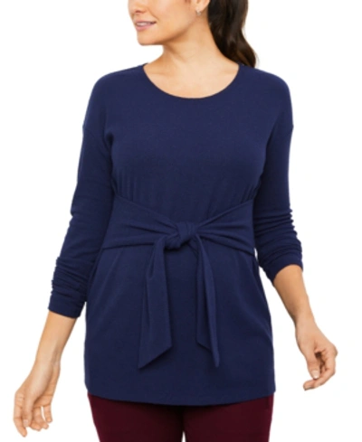 Shop A Pea In The Pod Maternity Tie-front Top In Peacoat