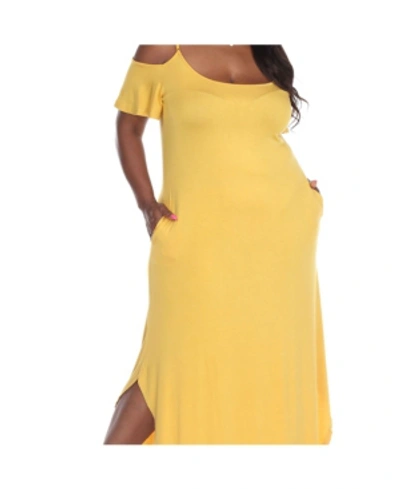 White Mark Plus Size Lexi Maxi Dress In Mustard
