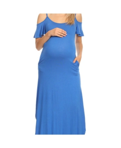Shop White Mark Maternity Lexi Maxi Dress In Royal Blue