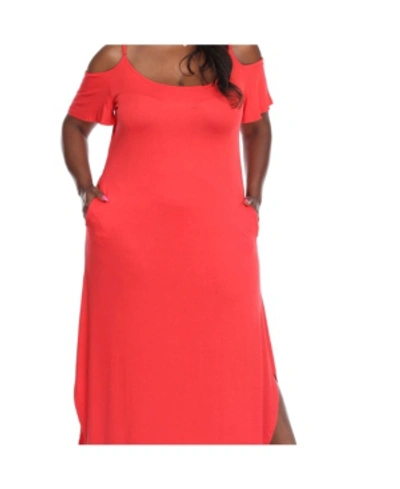Shop White Mark Plus Size Lexi Maxi Dress In Red