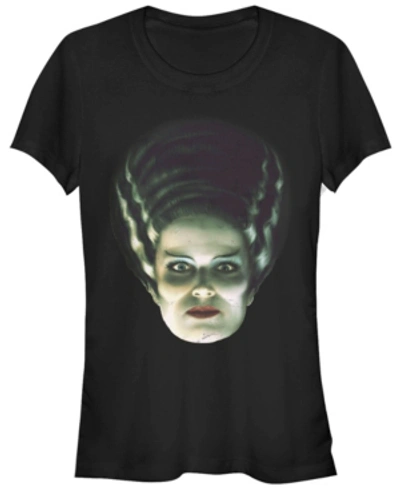 Shop Fifth Sun Universal Monsters Juniors Bride Of Frankenstein Big Face Short Sleeve Tee Shirt In Black