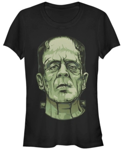 Shop Fifth Sun Universal Monsters Women's Frankenstein Big Face Short Sleeve Tee Shirt In Black