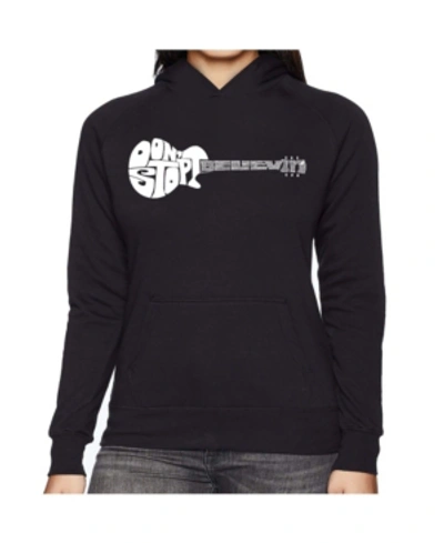 LA POP ART WOMEN'S WORD ART HOODED SWEATSHIRT -DON'T STOP BELIEVIN' 