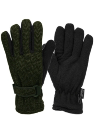 Shop Epoch Hats Company Herringbone Wool Blend Glove In Olive