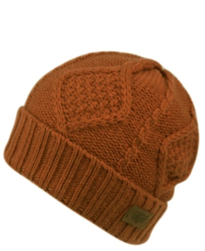 Shop Angela & William Women's Beanie With Sherpa Lining In Rust