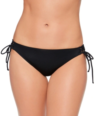 Shop Salt + Cove Juniors' Lace-up Hipster Bikini Bottoms, Created For Macy's In Black