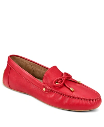Shop Aerosoles Brookhaven Loafer With Bow Women's Shoes In Red Leather