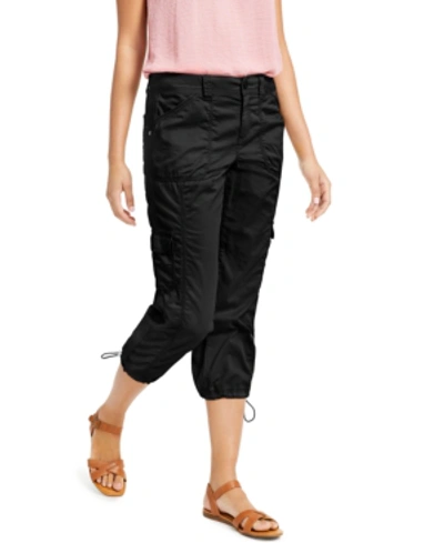 Shop Style & Co Cargo Capri Pants, Created For Macy's In Deep Black
