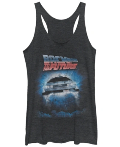 Shop Fifth Sun Back To The Future Flying Car Portal Tri-blend Racer Back Tank In Black Heat