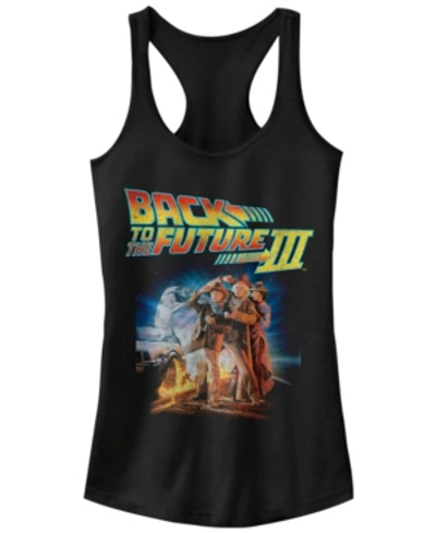 Shop Fifth Sun Juniors Back To The Future Three Group Pose With Car Ideal Racer Back Tank In Black