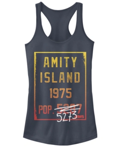 Shop Fifth Sun Jaws Amity Island Population Change Sign Gradient Ideal Racer Back Tank In Indigo