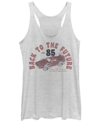 Shop Fifth Sun Back To The Future Retro Delorean Tri-blend Racer Back Tank In White Heat