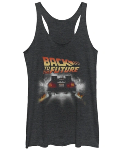 Shop Fifth Sun Back To The Future Retro Delorean Peel Out Tri-blend Racer Back Tank In Black Heat