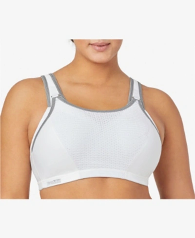Shop Glamorise Women's Full Figure Plus Size Elite Performance Adjustable Wonderwire Sports Bra In White/gray