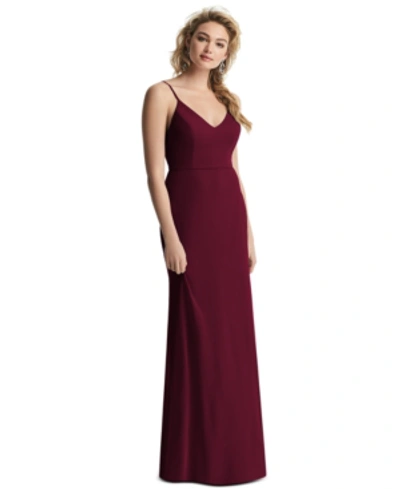 Shop After Six Women's Draped-back Sleeveless V-neck Gown In Cabernet Red