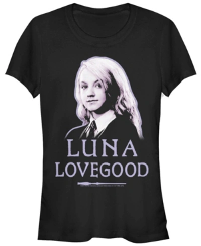 Shop Fifth Sun Harry Potter Luna Lovegood Portrait Juniors Short Sleeve T-shirt In Black