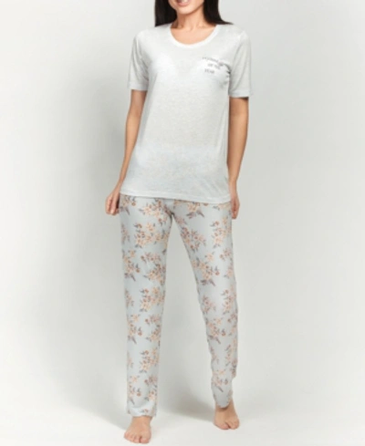 Shop Mood Pajamas Ultra Soft Floral Short Sleeve Pajama Set In Multi