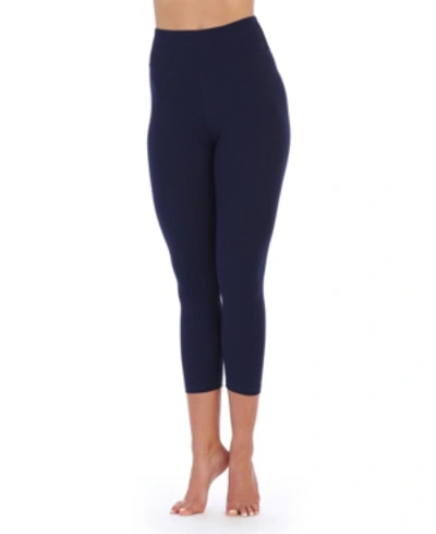 Shop American Fitness Couture High Waist Three-fourth Compression Leggings In Blue