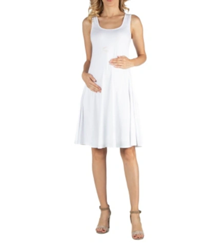 Shop 24seven Comfort Apparel A Line Slim Fit And Flare Maternity Dress In White