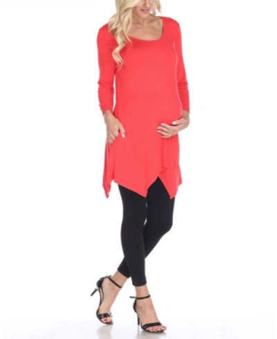 Shop White Mark Maternity Kayla Tunic Top In Red